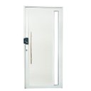 Ver imagem 3 de Porta Pivotante de Alumínio Branco 210x100 com Pux. e Visor com Fechadura Digital Linha 30 - Esquerd