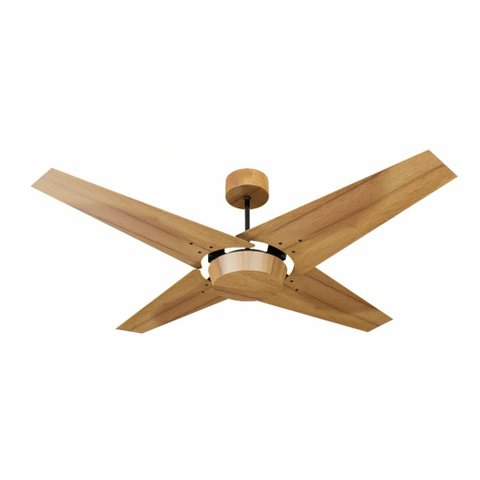 Ventilador de Teto Natuvent Callis No Light 4 Pás Madeira Teca 127v