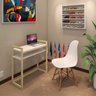 Kit Mesa Branca + Cadeira + Prateleira Para Salão De Beleza Com Prateleiras Nova Decor Conjunto De M - 4