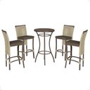 Ver imagem 1 de Mesa Bistrô e 4 Banquetas Roma Marrom Corda Náutica Estofado 9 Trama Original