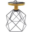 Ver imagem 6 de 3 Lustres Teto Plafon Industrial Aramado Cálice Preto Retrô Luminária Vintage Dourado Agp