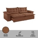 Ver imagem 3 de Sofá Retrátil Reclinável Alice 230cm Veludo Terra Meu Sofá Online