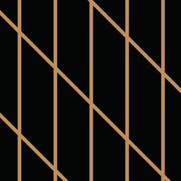 Papel de Parede Linhas Preto e Dourado 3 Arte Destaque 3 Metros - 2