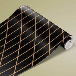 Papel de Parede Linhas Preto e Dourado 3 Arte Destaque 3 Metros - 3