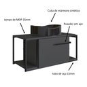 Ver imagem 4 de Gabinete Suspenso para Banheiro 80cm P1019 Grafite com Cuba Berlin Preta
