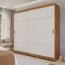 Ver imagem 1 de Guarda-Roupa Casal 2 Portas de Correr e Pés 243cm 100% MDF Marsala Espresso Móveis Bege/Cinamomo/Off White