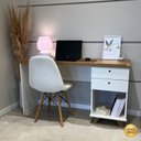Ver imagem 3 de Kit Home Office Escritório Completo 2 Escrivaninhas 2 Prateleiras Artany Olmo/Branco