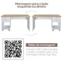 Ver imagem 7 de Kit Home Office Escritório Completo 2 Escrivaninhas 2 Prateleiras Artany Olmo/Branco