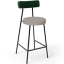 Ver imagem 3 de Kit 03 Banquetas Baixa Cozinha e Sala Jantar Bancada Milão L02 Facto Verde Linho Bege - lyam decor L