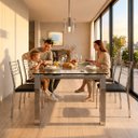 Ver imagem 5 de Kit 4 Cadeiras Nanda Cromadas Luxo Premium Assento Sintético Preto Jantar Cozinha