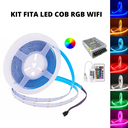 Ver imagem 1 de Kit Fita Led Cob Rgb 18w/ Metro 810 Led Ip20 12v 5 Metros Wi-fi + Fonte