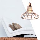 Ver imagem 4 de Kit 2 Pendente Aramado Poptem Masterchef Pequeno cobre luminária 30cm sala