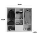 Ver imagem 2 de Guarda Roupa Lisboa Casal 3 Portas 2 Gavetas Evidencia Cor Branco