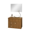 Ver imagem 2 de Kit Armário MDF para Banheiro Completo Luna 60 com Espelho e Cuba vidro:Freijó