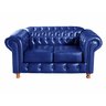 Conjunto Luís XV Chesterfield Sofá 2 e 3 Lugares Decoração Sala Recepção - Couríssimo Azul - 4
