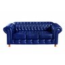 Conjunto Luís XV Chesterfield Sofá 2 e 3 Lugares Decoração Sala Recepção - Couríssimo Azul - 2