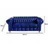 Conjunto Luís XV Chesterfield Sofá 2 e 3 Lugares Decoração Sala Recepção - Couríssimo Azul - 6