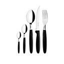 Ver imagem 1 de Faqueiro Ipanema 90 Peças Lâminas em Aço Inox Cabo Preto Ptop - Tramontina