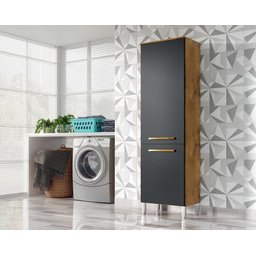 Armario Lavanderia Rebeca 2 Portas 1,96m Pés Reguláveis Castanho/onix - 3