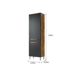 Armario Lavanderia Rebeca 2 Portas 1,96m Pés Reguláveis Castanho/onix - 5