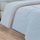 Ver imagem 3 de Kit Edredom + Jogo de Lençol Malha 100% Algodão Gran Moratta 5 Peças Solteiro - Azul Bebê-cinza