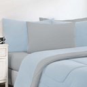 Ver imagem 2 de Kit Edredom + Jogo de Lençol Malha 100% Algodão Gran Moratta 5 Peças Solteiro - Azul Bebê-cinza