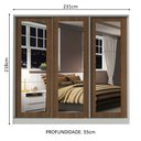 Ver imagem 3 de Guarda-Roupa Casal 100% MDF Madesa Eros 3 Portas de Correr de Espelho Branco/Rustic Cor:Branco/Rusti