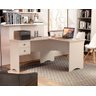 Escrivaninha Mesa de Computador em L de Canto Parise 2 Gavetas Tampo 18mm Cor Off White Brilho - 2