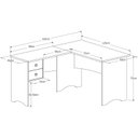 Ver imagem 3 de Escrivaninha Mesa de Computador em L de Canto Parise 2 Gavetas Tampo 18mm Cor Off White Brilho