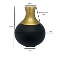 Ver imagem 3 de Vaso de Cerâmica Decorativo Colonial Vintage Preto Dourado Fort Line Vaso Cerâmico Decorativo Coloni
