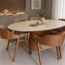 Ver imagem 2 de Mesa de Jantar Oval Perla Base Madeira Laminada Cinamomo e Vidro:Off White/200x100
