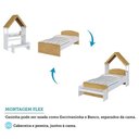Ver imagem 6 de Kit Cama de Solteiro Lua c/ Casinha Branco Brilho/Amendoa - Moveis Peroba