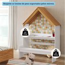 Ver imagem 3 de Kit Cama de Solteiro Lua c/ Casinha Branco Brilho/Amendoa - Moveis Peroba