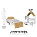 Ver mais imagens de Kit Cama de Solteiro Lua c/ Casinha Branco Brilho/Amendoa - Moveis Peroba