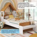 Ver imagem 2 de Kit Cama de Solteiro Lua c/ Casinha Branco Brilho/Amendoa - Moveis Peroba
