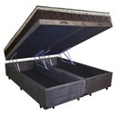 Ver imagem 5 de Cama Box Baú Queen Suede Bipartido + Colchão Elegance Ortopédico Espuma D33 Extra Firme 158x198x63 C