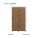 Ver imagem 2 de Guarda Roupa Roupeiro Solteiro 2 Portas Correr Fit Jequitibá Santos Andirá