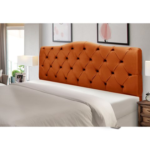 Cabeceira Cama Box King Size Estofada Madeira Veneza:terracota