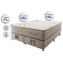 Ver imagem 2 de Cama Box Queen Colchão Euro + Box 158x198x71 Molas Ensacadas Cama inBox Ocean Bege