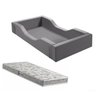 Cama Infantil Espumada Clara Premium Conforto Quarto Criança Proteção Moderna com Colchão Cor Cinza - 1