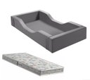 Ver imagem 1 de Cama Infantil Espumada Clara Premium Conforto Quarto Criança Proteção Moderna com Colchão Cor Cinza