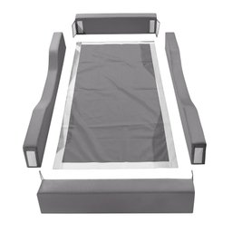 Cama Infantil Espumada Clara Premium Conforto Quarto Criança Proteção Moderna com Colchão Cor Cinza - 4
