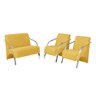 Conjunto Vênus 2 Poltronas de 1 Lugar e 1 de 2 Lugares Braço Alumínio D Salla Suede Amarelo - 1
