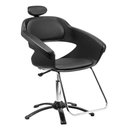 Ver imagem 3 de Kit Salão Cadeira Manual + Lavatório com Cuba + Carrinho Auxiliar Dompel Preto