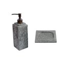 Ver imagem 1 de Kit Banheiro Bancada Lavabo Luxo em Pedra Sabão N02 Prata