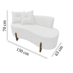 Namoradeira Sofá Feijão Luna Orgânica Couro Branco - 7