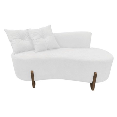 Namoradeira Sofá Feijão Luna Orgânica Couro Branco