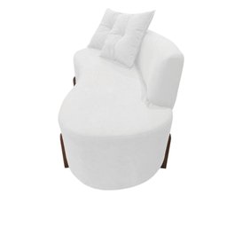 Namoradeira Sofá Feijão Luna Orgânica Couro Branco - 3