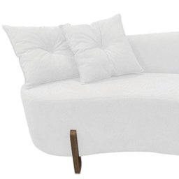 Namoradeira Sofá Feijão Luna Orgânica Couro Branco - 5