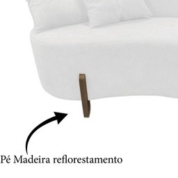 Namoradeira Sofá Feijão Luna Orgânica Couro Branco - 6